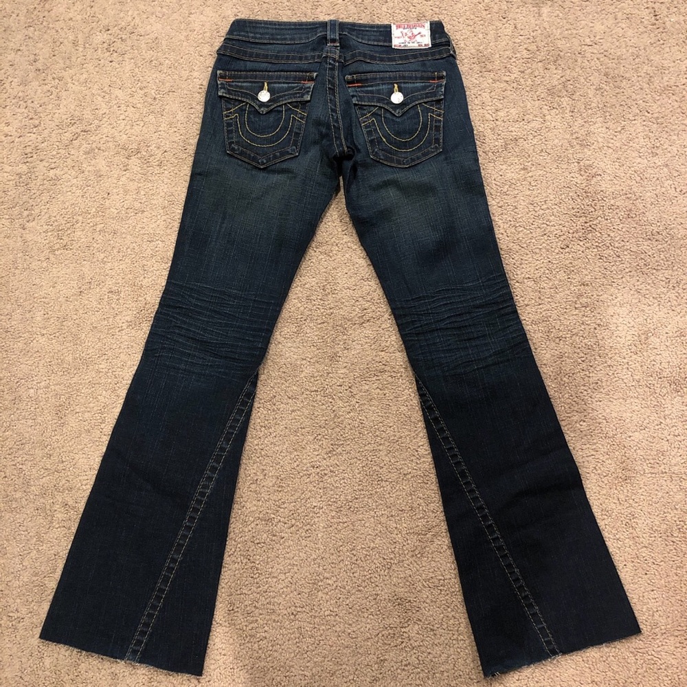 dark wash true religion flare jeans